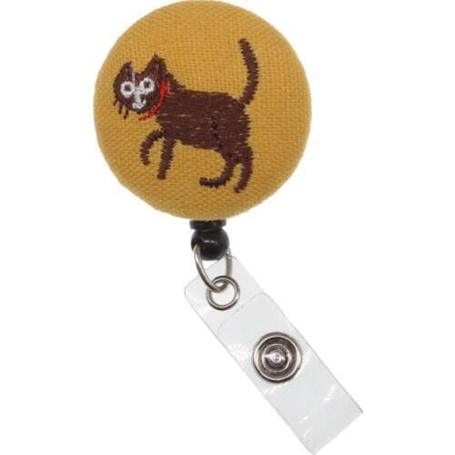 10 pieces free shipping cute Cat retractable knitted Handicraft ID badge holder retractable card reel