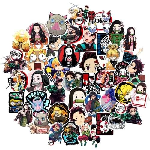 10 Packs/lot Anime Demon Slayer: Kimetsu no Yaiba Travel lee box waterproof sticker toy gift