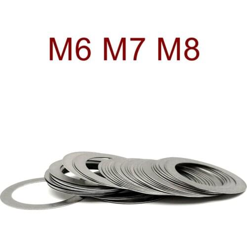 100Pcs Ultra thin High precision Adjusting gasket Stainless steel Flat Washer Flat shim M6 M7 M8 Thickness 0.1 0.2 0.3 0.5 1mm