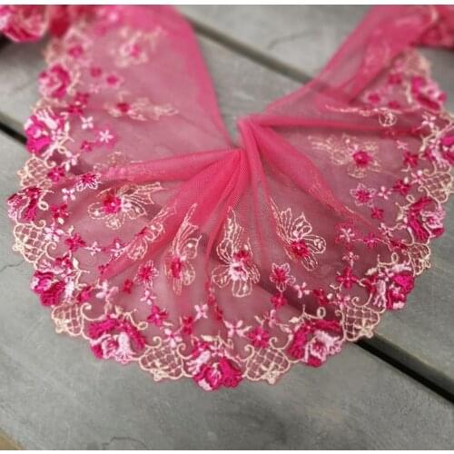 2 Meters 14cm Width Popular Lavender Lace Trims Costume Decorative Lace Applique Trimming