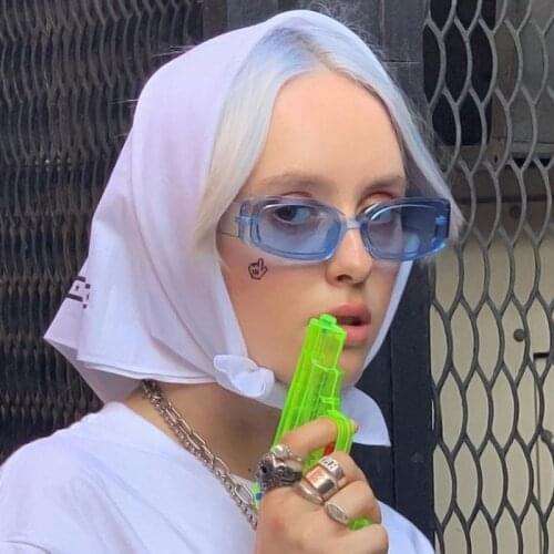 2021 fashion Jelly Sunglasses Women Men Leisure Vintage Square Sunglasses Transparent Frame Sun Glasses