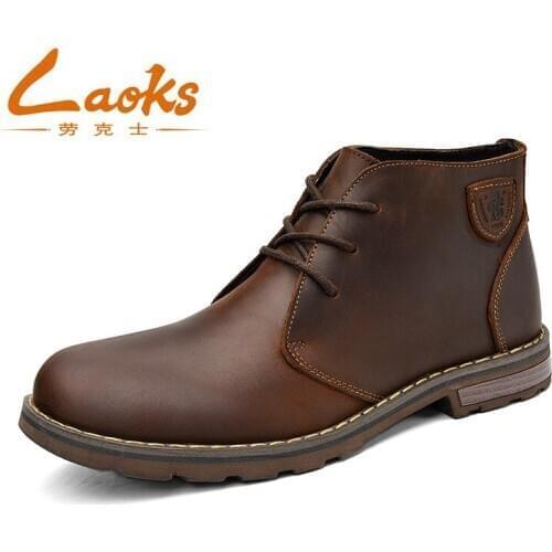 2020 Winter Boots Men Martin Boots Genuine Leather Men Ankle Boots Punk Motorcycle Male Shoes Thick Heel Bullock mens Shoes