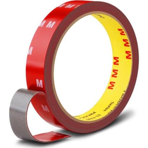3M Gray Seamless Adhesive Tape 6/8/10/12/15/20mmx3m Rubber Foam Double-Sided Tape Car Interior Accessories Strong Tape 1pcs