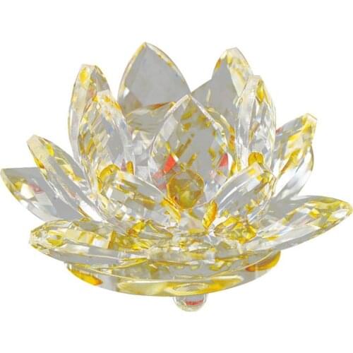 50% Hot Sale Artificial Quartz Crystal Lotus Flower Figurine Wedding Party Decor Souvenir