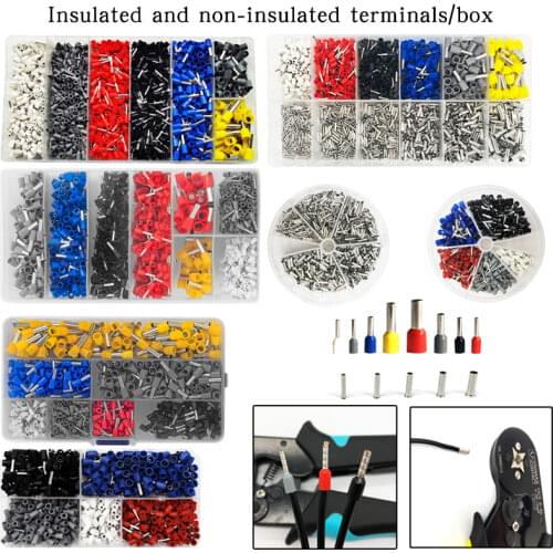 500/700/1200/1870PCS Insulated Core Terminal Block Wire End Wire Connector Electrical Crimping Terminator Set