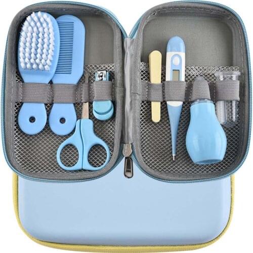 8pcs/set Baby Nail Scissors Clipper Portable Infant Child Healthcare Tools Set Newborn Nail Clipper Nasal Aspirator Toddler Gift