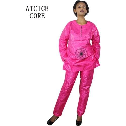 African dresses for women new fashion design african basin riche embroidery design african clothing top with pants LC067