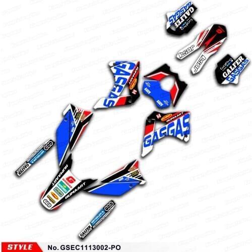 Aftermarket Graphics Dirt Bike Sticker Kit for GAS GAS EC 125 200 250 300 2T 4T 6days 2011 2012 2013, Style No.GSEC1113002-PO