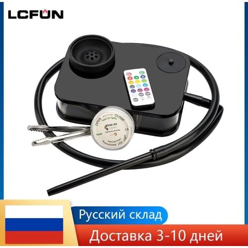 Acrylic Hookahs For Smoking Complete Shisha Hookah Backlight With LED Nargila Cachimba Water Pipes Bowl Tobacco Cigarette Set