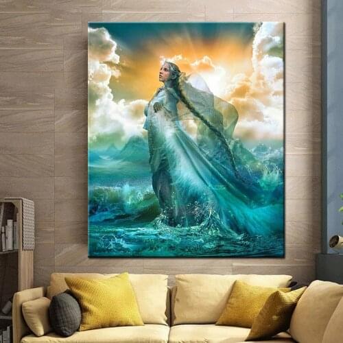 5D DIY Diamond Painting Sea god of dreams Full round Embroidery Picture Mosaic With Rhinestones Kit Home Decoration gift
