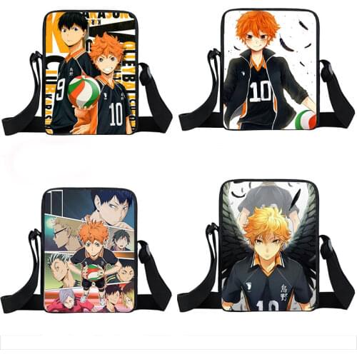 Haikyuu! Mini Messenger Bag Teenager Boys Aoba Johsai Haikyuu Volleyball Athlete Hinata Syouyou Shoyo Figma Crossboy Bags