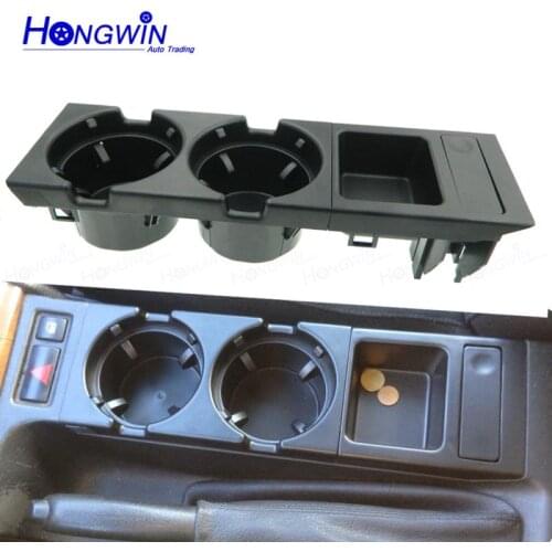 For BBMW E46 3SERIES 1999-2006 Double Hole Car Vehicle Front Center Console Storage Box Coin + Cup Drink Holder 51168217957