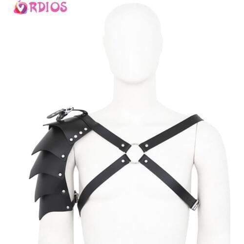 BDSM Sex Bondage Clothing Mens Sexy Unilateral Shoulder Straps Gladiatorial Dress Samurai Bundled Bra Straps Sexy Costumes