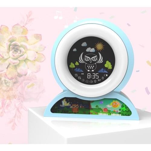 Kids Child Alarm Clock Childrens Sleep Trainer, Digital Wake Up Clock Sleep Training Clock with 7 Colors Night Light