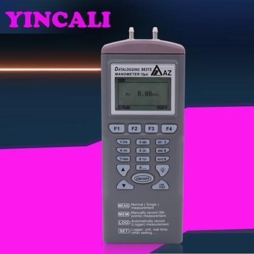 Fast Shipping Datalogging Digital Manometer AZ96315 Differential Pressure Datalogger Air Pressure Gauge 11 Measuring Units