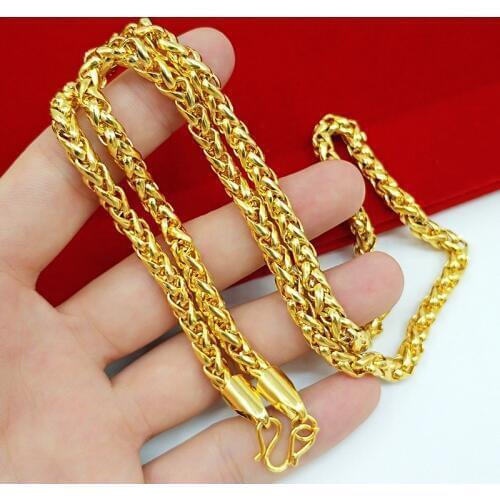 Chic Mens Womens Gold Filled 100% Pure Copper Horsewhip Link Necklace Chain Cool Strong Jewelry
