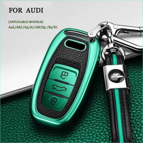 TPU Car Key Cover for Audi A4L A6L Q5 A5 A7 A8 Car Remote Control Key Protective Shell Car Key Decoration Products