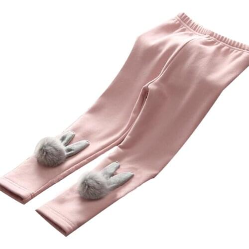 Children double plus cashmere thickened Leggings 2020 girls winter new furry ball warm trousers pants