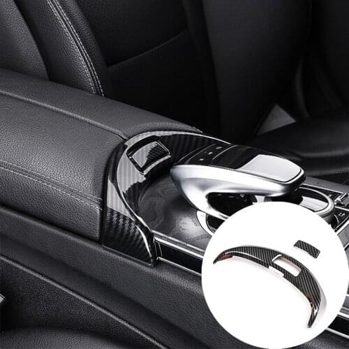 For Mercedes-Benz C-Class/GLC 2015-2021 ABS Carbon Fiber Car Interior Center Armrest Box Switch Cover Trim Car Accessories
