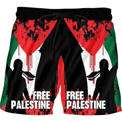 IFPD 3D Free Palestine Flag Print Running Shorts Summer Men And Women Casual Fight For Palestina Oversized Short Pants Wholesale