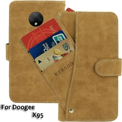 Leather Wallet Doogee X95 Case 6.52" Flip Fashion Luxury Front Card Slots Cases Cover Business Magnetic Phone Bags