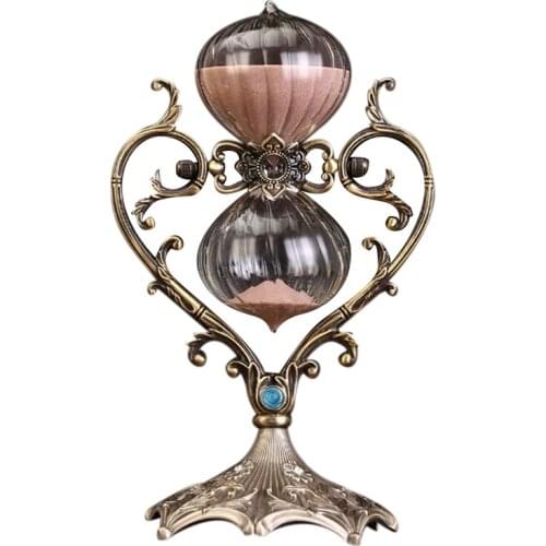 Creative Vintage Time Hourglass Timer Ornaments Brief Retro Living Room Metal Home Decoration Accessories