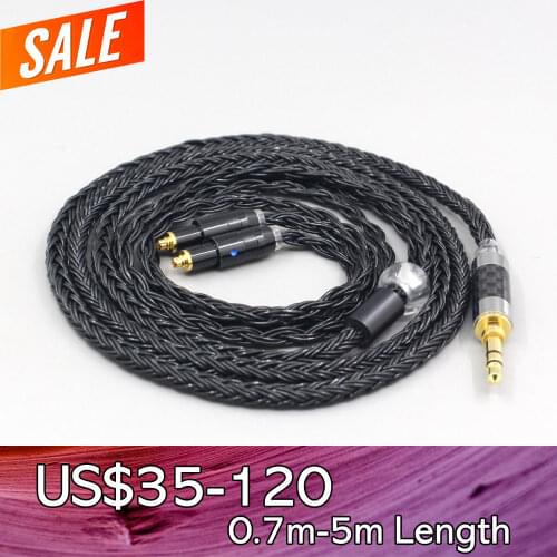 LN007402 16 Core 7N OCC Black Braided Earphone Cable For Shure SRH1540 SRH1840 SRH1440 Headphone