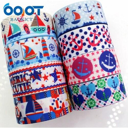 OOOT BAORJCT 176099 22mm 10yard Cartoon Ribbons Thermal transfer Printed grosgrain Wedding Accessories DIY handmade material