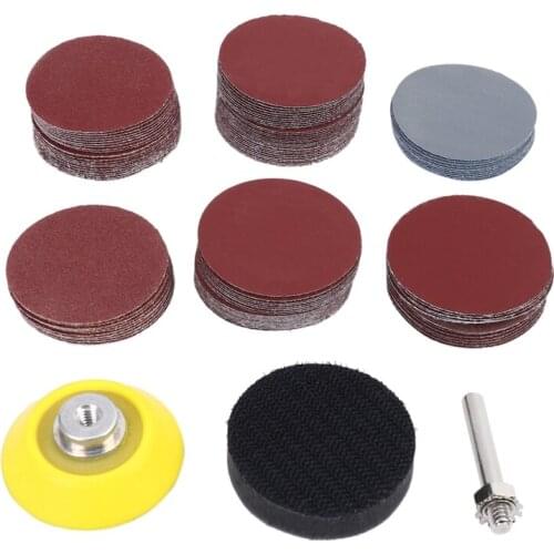 2 inch 100PCS Sanding Discs Pad Kit for Drill Grinder Rotary Tools with Backer Plate 1/4inch Shank Includes 80-3000 Grit Sandpap