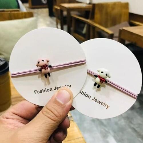 2021 New Arrival Hot Selling Fashion New Year Acrylic Bull Carton Hair Rope Women Girls Kids Hair Rings High Elastic Headpiece