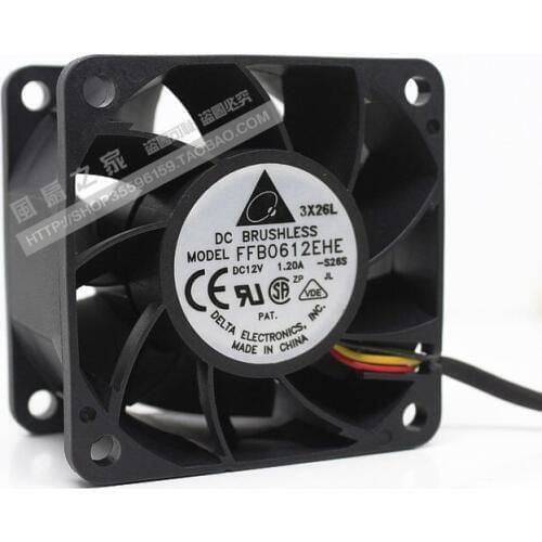 NEW DELTA 6cm double ball bearing FFB0612EHE 12V 1.2A 3lines 2U server cooling fan