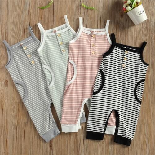 Newborn Clothing Overalls 2021 Summer Baby Striped Rompers For Girls Infant Baby Jumpsuit Costume Newborn Baby Boy Girls Clothes