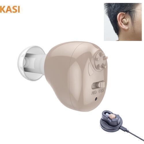 Rechargeable Mini Invisible Hearing Aid Sound Amplifier CIC Wireless Ear Aids for Elderly Hearing Loss Device PSAP Drop Shipping