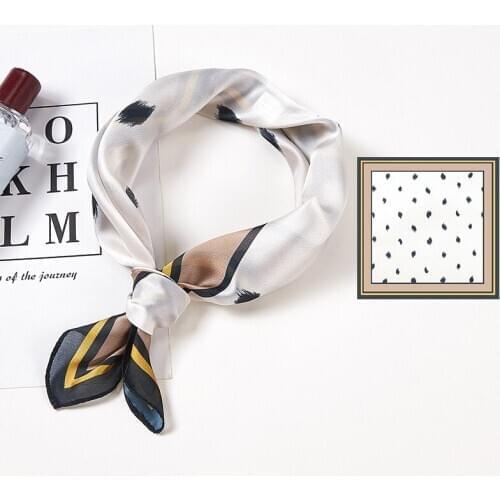 Dot Print Kerchief Silk Satin Hair Scarf For Women Small Shawls Fashion Hair Scarfs Female 53*53cm Square Bag Scarves For Ladies