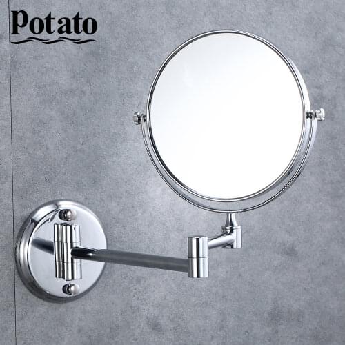 Potato Wall Mirror Extend Double Side Makeup Mirror Rotatalbe 7" 3X Magnifying Bathroom Mirror p760-6