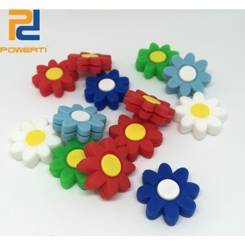 POWERTI 20pcs/lot Sunflower Tennis Racket Vibration Dampener Cute Racquet Damper Funny Sport Tennis Accessory