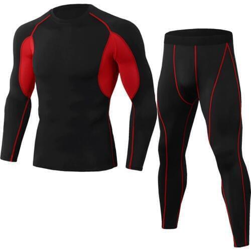 Psvteide Mens Sports Suit Sportswear Man Workout Base Layer Compresion Tracksuit Men Bodybuilding Sets Sports Suits Men QuickDry