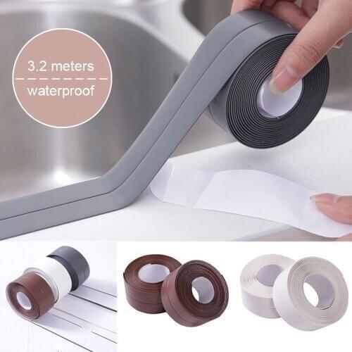 PVC Kitchen Bathroom Crevice Strip Wall Sealing Tape Waterproof Mold Proof Adhesive Tile Crack Repair Mildew Tape Sealant Tape