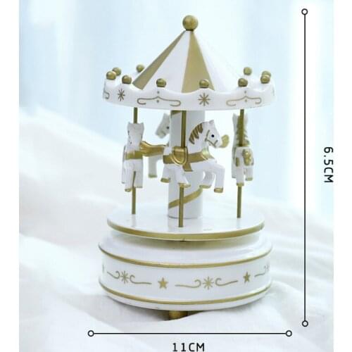 Romantic Carousel Horse Music Box Toy Artistic Wooden Carousel Music Boxes STTA889