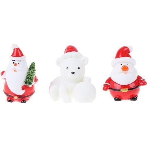 Garden Miniature Christmas Tree Santa Claus Snowmen Terrarium Accessories Gift Box Fairy Figurines Doll House Decor