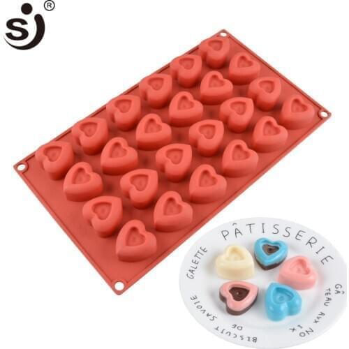 SJ Wedding Forms Silicone Chocolate Molds Heart Shape Bakeware Cake Molds 3d Cake Decorating Tools Baking Tools
