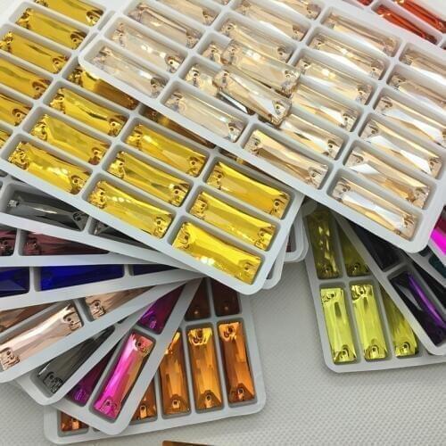 Mix Colors Cosmic Baguette sew on Rhinestone Glass Crystal 5x15,6x18,7x21,8x24,9x27mm Sew-on stone dress clothing making