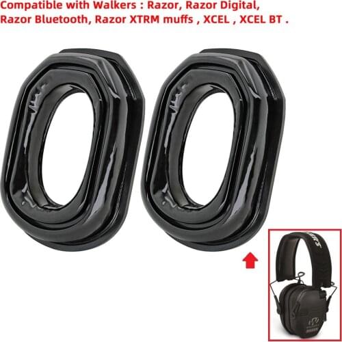 Tactical protective earmuffs replace gel ear pads to replace Walker razors and Xcel Muff series ear pads