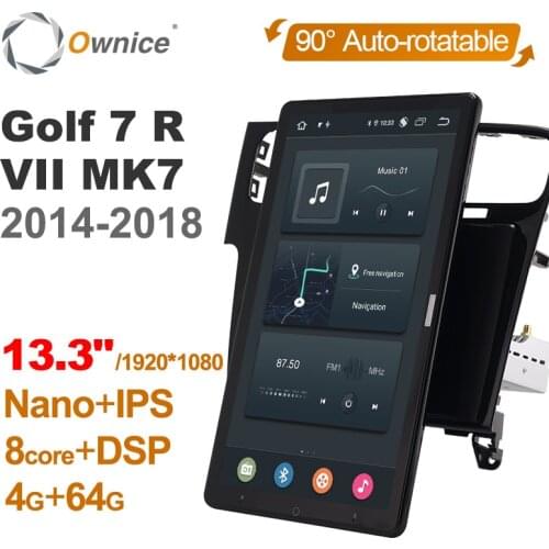 Tesla style PX6 DSP Android 10.0 Car Multimedia Video Player Rotatable For Volkswagen VW Golf 7 R VII MK7 2014-2018 Car Radio