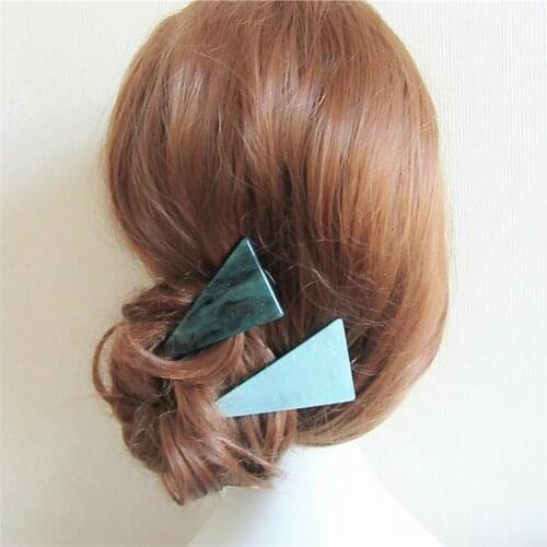 Vintage Emerald Series Geometrical Triangle Hairpins And Grasp Clip Woman Personality Temperament Hair Clip Hair Accessories