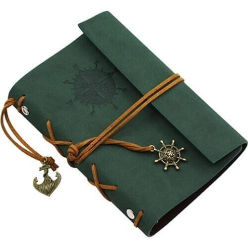 Vintage Notebook Retro Anchor Faux Leather Cover Notebook Journal Diary Blank String Nautical Portable Loose-leaf Notebook Gifts