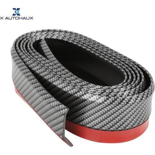 X AUTOHAUX Car Universal Front Bumper Lip Carbon Fiber Rubber Splitter Chin Spoiler side Skirt Rubber Anti Scratch Protector