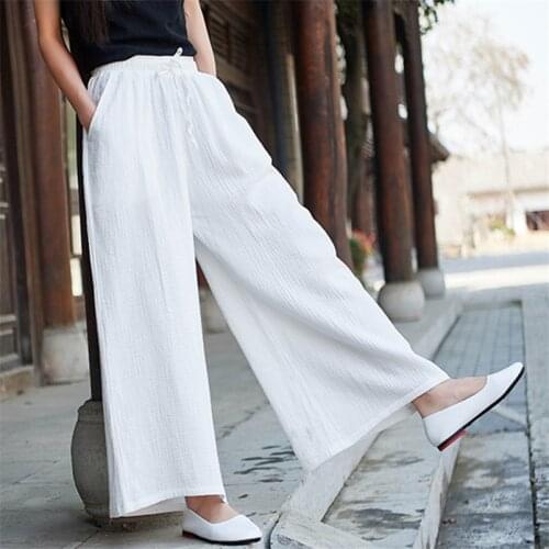 Women Summer Harajuku Long Pants Wide Leg Pants Autumn Cotton Joggers Trouser Plus Size Vintage Straight Pants M-6XL 7XL