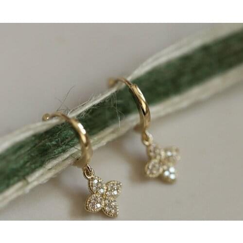 VENTFILLE 925 Sterling Silver Crystal Cross Flower Earrings for Women Fashion Vintage Party Jewelry Girlfriend Gift 2021 New