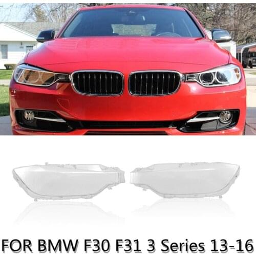 1Pair Front Left&Right Car Headlight Head Light Lamp Lens Light Cover For Bmw F30 F31 3 Series 2013-2016